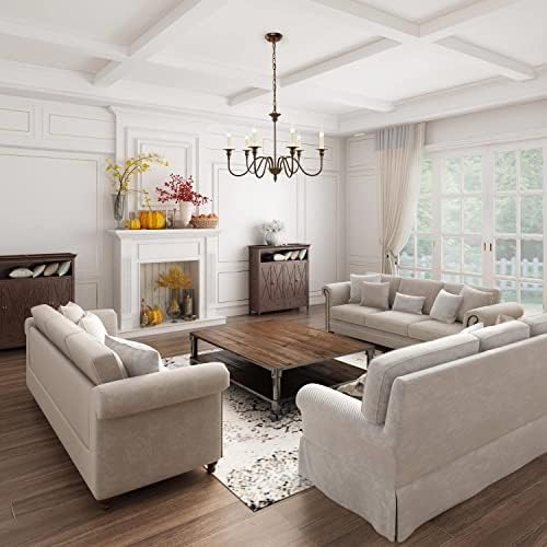 Overstock Moden Farmhouse 6-Light Metal Chandelier Ceiling Pendant