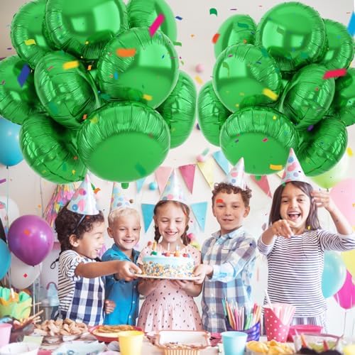 20PCS Green Round Foil Balloons for Party Decorations