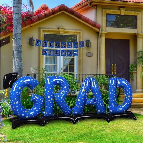 Graduation Party Decorations Blue Grad Foil Balloon Class of 2024