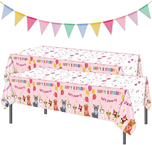 PHOGARY Paw Print Tablecloth 2 PCS Birthday Party Decor