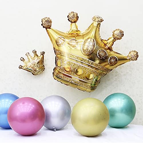NC 6Pcs Gold Crown Foil Balloons for Party Decorations