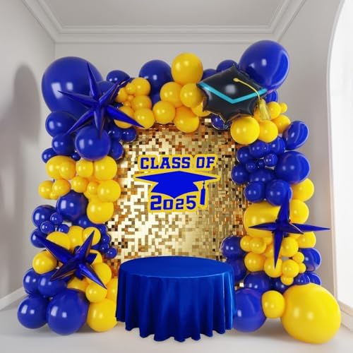 Kozeek Royal Blue Yellow Balloon Garland Arch Kit 150pcs