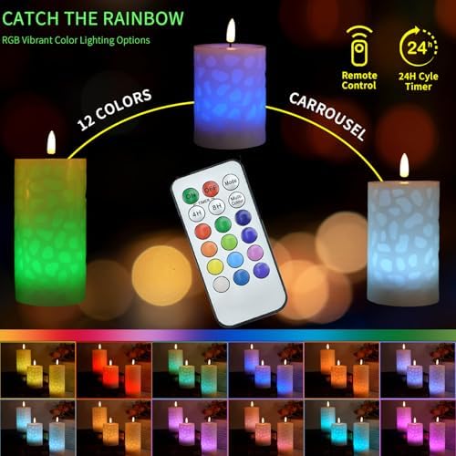 NICEME 3PCS LED Flameless Candles with Remote Control Timer