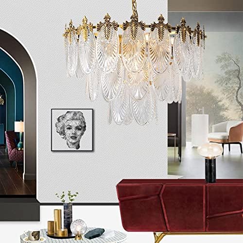 Modern Crystal Chandelier with Leaf Design 8-Light Pendant Lighting