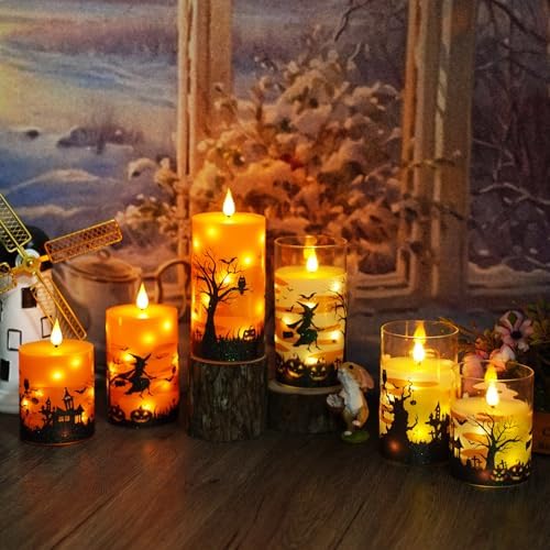 Halloween Flameless Candles with Remote Set of 3