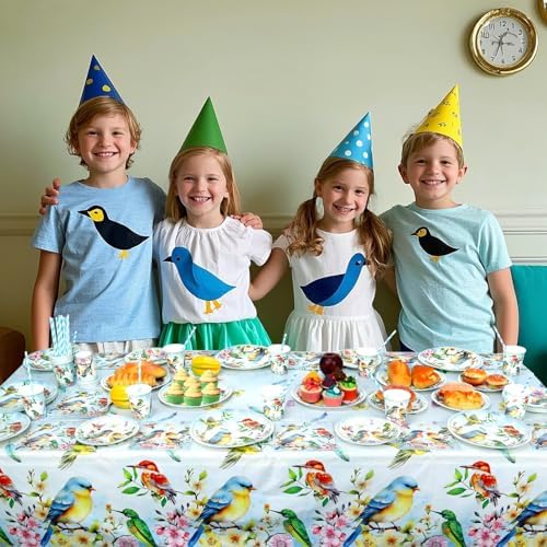 4 Pack Hummingbird Tablecloths Rectangular Covers for Party Decor