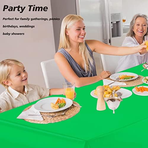 FUNTOOB Green Plastic Table Cloth 4 Pack