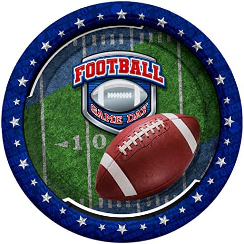 Treasures Gifted Football Plates 24ct - 9 Inch Party Plates