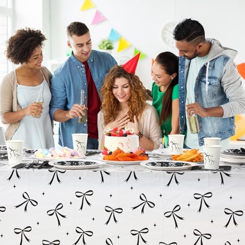 172 Pcs Black Bow Party Tableware Set for Birthday