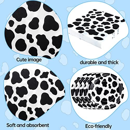 Cow Print Party Tableware Set 60PCS Plates and Napkins