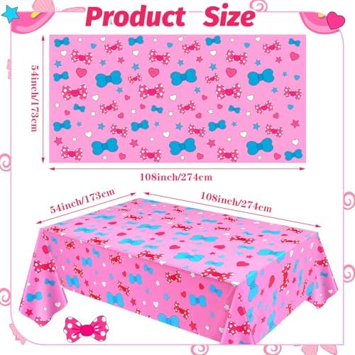 3 Pcs Pink Kitty Cat Tablecloths for Parties