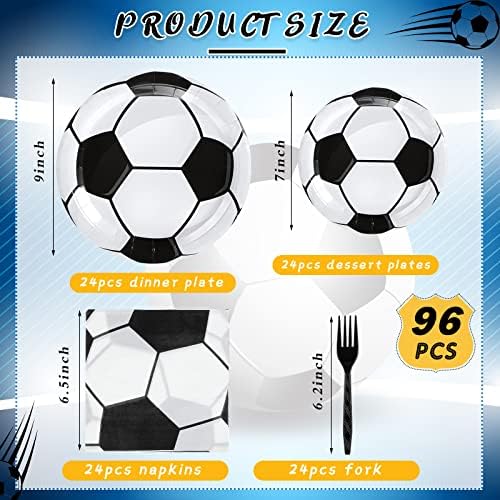 Yetene Soccer Party Tableware Set for 24 Guests