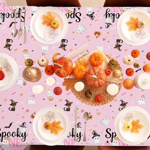 Spooky One Birthday Tablecloths 3PCS Pink Halloween Decorations