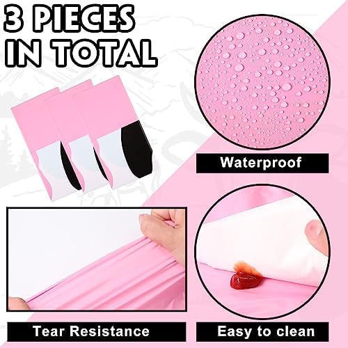 Buryeah 3 Pcs Pink Cow Table Cover Set
