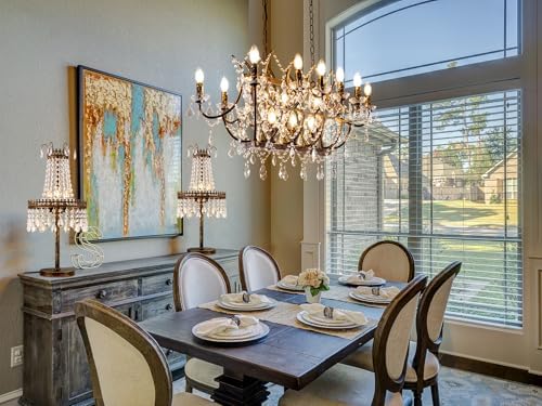 TOCHIC Crystal Chandelier 15 Lights Farmhouse Decor