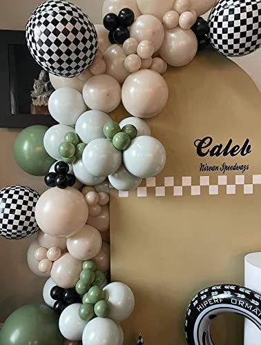 Checkered Balloons 6 Pack 22 Inch Racing Theme Decor