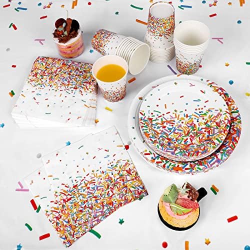 Durony 97 Pieces Confetti Tableware Set