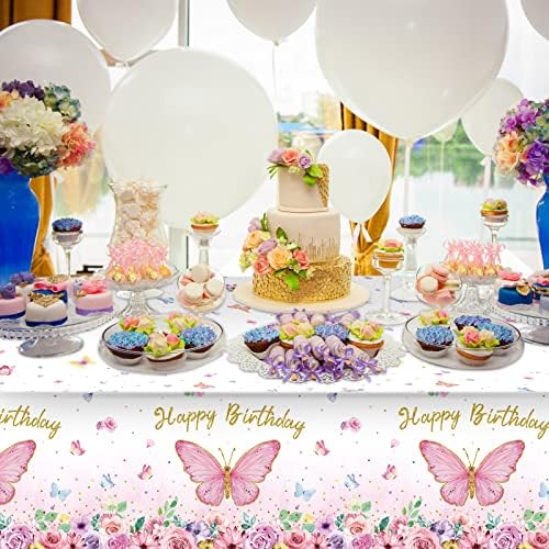 Tegeme Butterfly Birthday Tablecloth Set