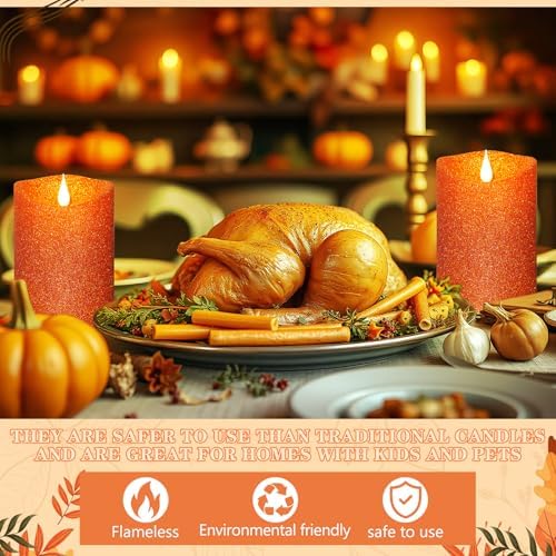 Retisee 2 Pcs Glitter Flameless Candles with Remote