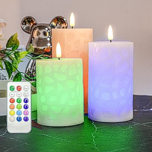 NICEME 3PCS LED Flameless Candles with Remote Control Timer