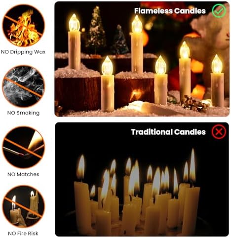 JOSU Flameless Candles Birthday Decor 12PCS LED