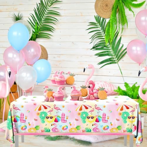 3pcs Pool Tablecloths with Flamingo Design for Summer Parties