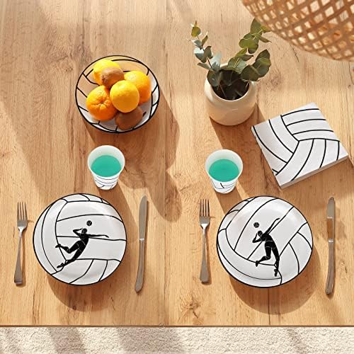 Durony 96 Piece Volleyball Party Tableware Set