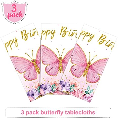 Tegeme Butterfly Birthday Tablecloth Set
