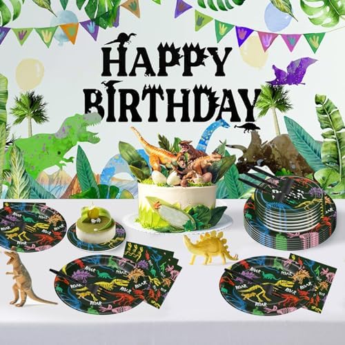 96 Pcs Dinosaur Party Supplies for Kids Birthday