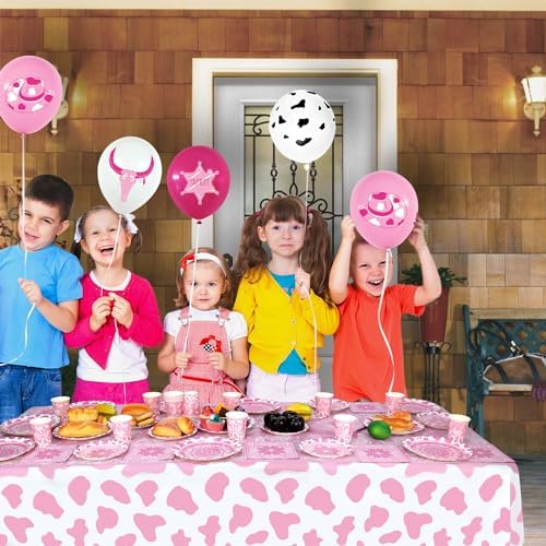 4 Piece Pink Cowgirl Tablecloths - 51 x 86 Inch