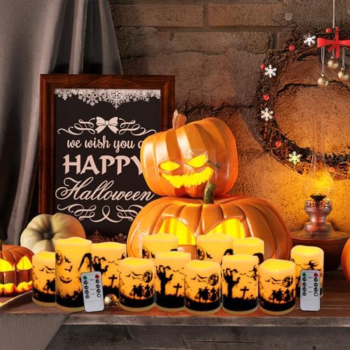 12-Pack Waterproof Flameless LED Candles - Remote Control Timer