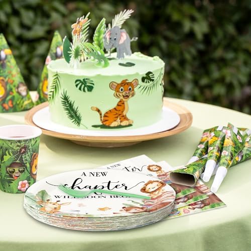 Whaline 96Pcs Storybook Baby Shower Tableware Set