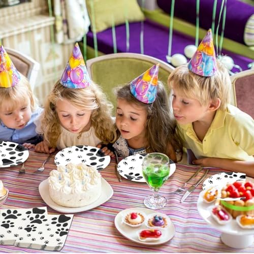 Puppy Paw Party Tableware Set - 120 Pieces for Dog Cat Themed Celebrations