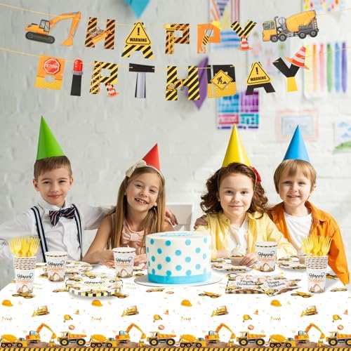 122Pcs Construction Birthday Party Set for 24 Guests