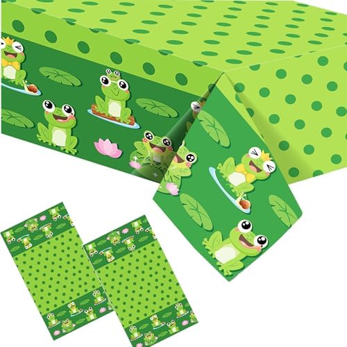 2 Pcs Frog Cartoon Tablecloths for Parties