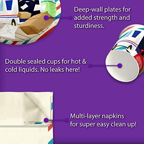 Mailman Birthday Party Plates Napkins Cups Set for 16