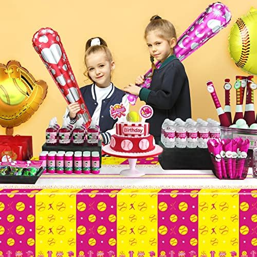 Rumia 3 Pcs Softball Tablecloth for Birthday Party