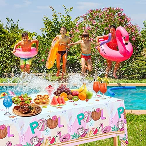 Zhynice Summer Pool Party Tablecloth Decorations