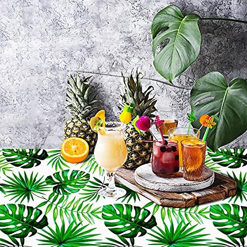 Hawaii Palm Leaves Tablecloths 3PCS for Luau Party Decoration
