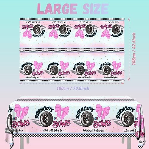 3pcs Burnouts or Bows Gender Reveal Tablecloths