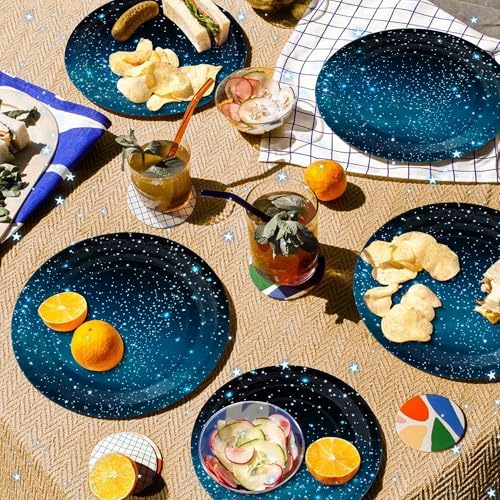 CANREVEL Galaxy Party Plates Set for 24 Guests