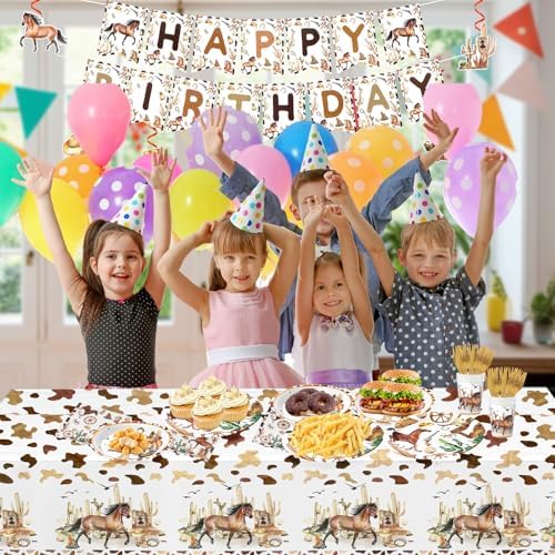 155Pcs Cowboy Party Decor Set for 20 Guests