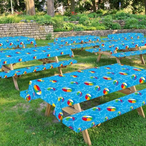 gisgfim 100ft x 51in Summer Beach Ball Tablecloth Roll