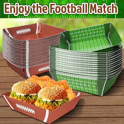 Sawowkuya 36Pcs Football Serving Trays for Parties