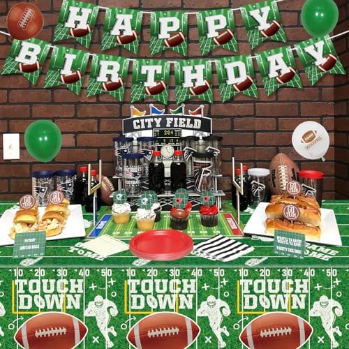 4 Pack Football Tablecloths with Field Design