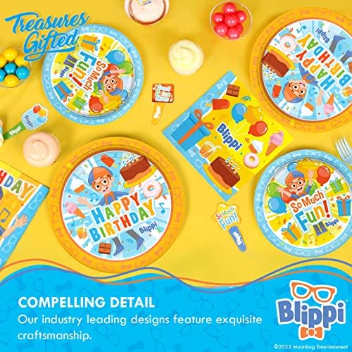 Treasures Gifted Blippi Themed Dinner Plates 9in 24ct