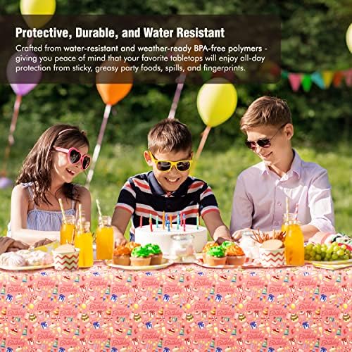 Happy Birthday Sweets Party Table Cover 108x54 Inches