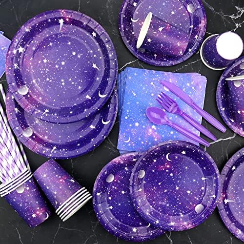 Space Galaxy Themed Party Tableware Set for 20 Guests