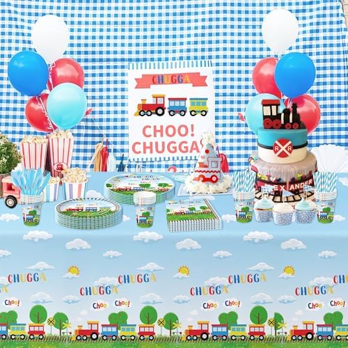 Train Birthday Plates Napkins Party Supplies 24pcs Set