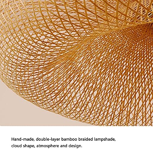 Beige Bamboo Hollow Chandelier with E26 Base